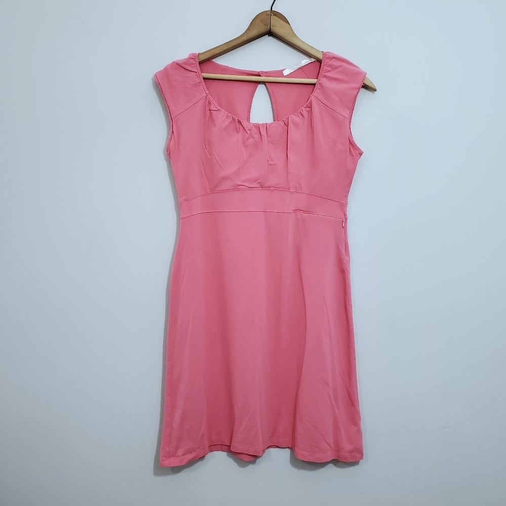 Athleta Solid Pink Keyhole Back Dress - image 1
